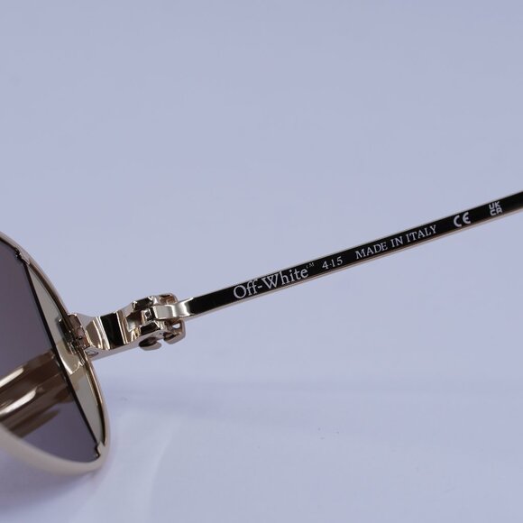 Off-White Off-White OERI14H LYNN 7664 Sunglasses Gold Oval Frame, Brown Lenses